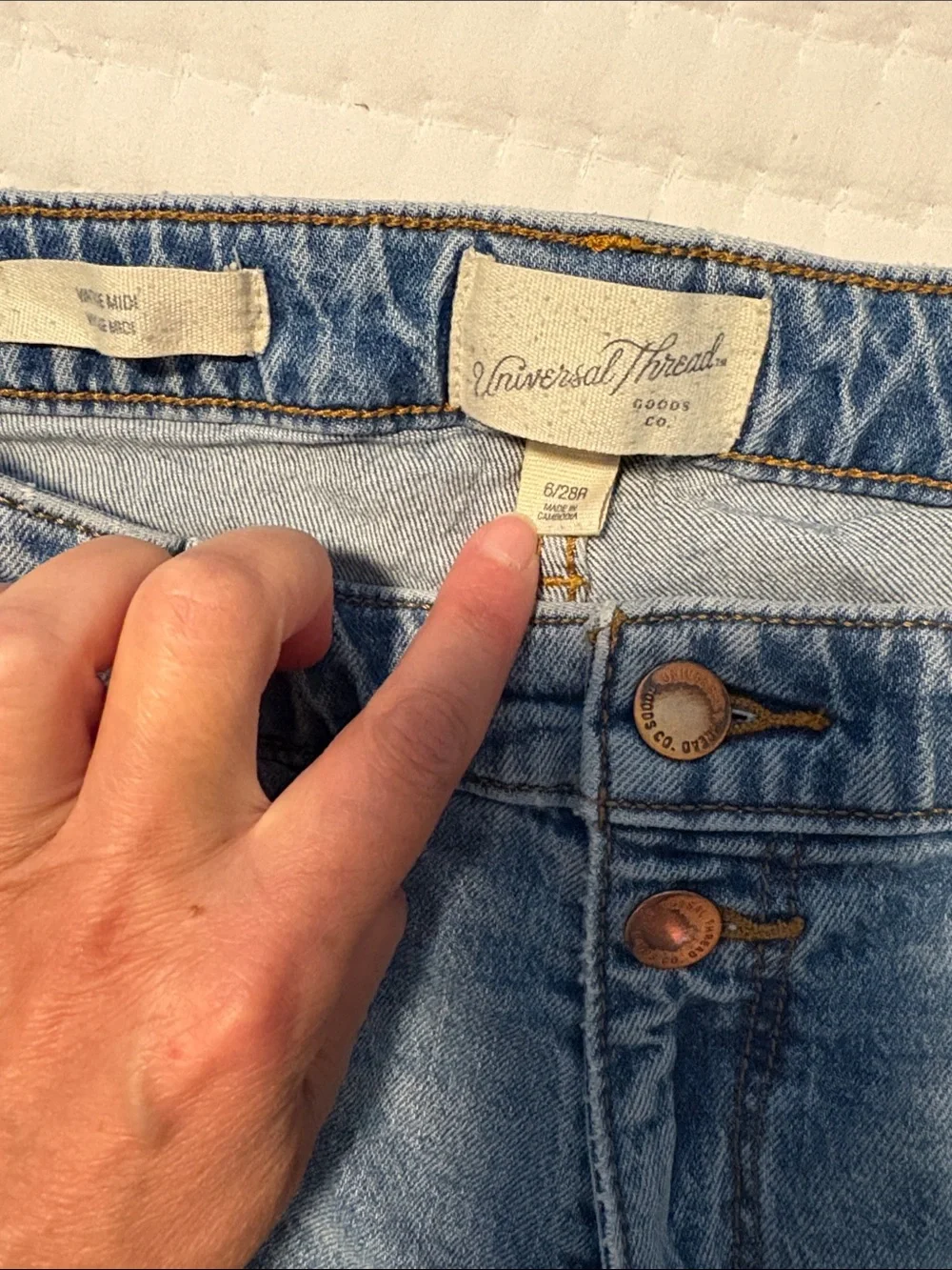 Universal Thread Vintage Midi Light Blue Denim Shorts